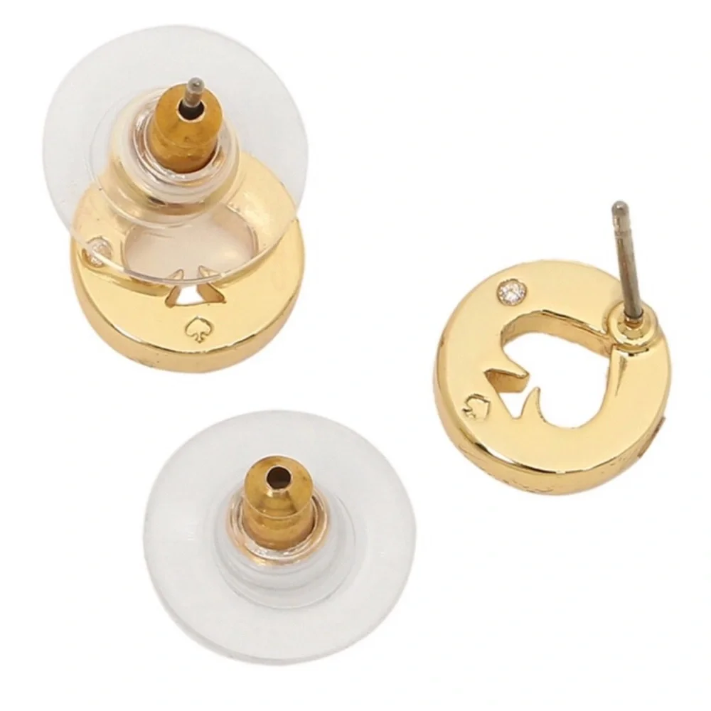 KATE SPADE • Gold Spot The Spade Crystal Halo Earrings - Picture 4 of 7